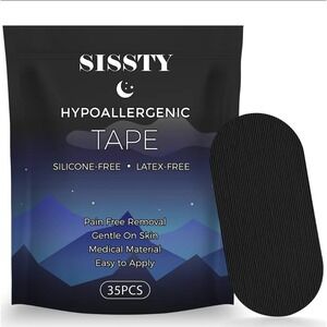 Sissty Hypoallergenic Mouth Tape 35 Count Silicone-Free Latex-Free Sleep Strips